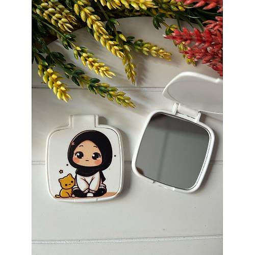 Kuran Okuyorum -Tesett�rl� �irin K�z Temal� Kare Pleksi Ayna