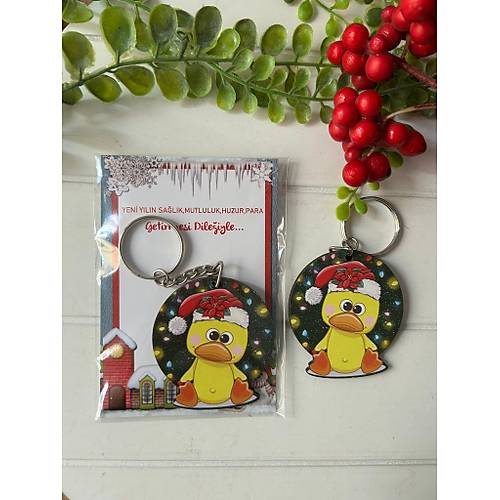 Noel -Yeni Y�l-�ekilli Ah�ap Anahtarl�k