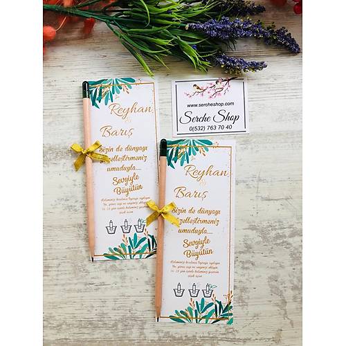 �i�ek Temal� Tohumlu Kalem