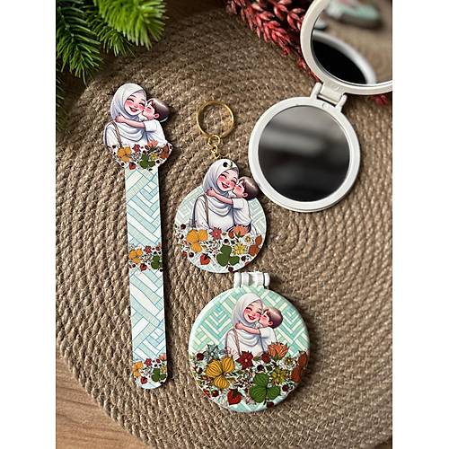 Kuran Okuyorum Hediyelik 3 l� SeT ( B�y�k boy ayna, ayra�  ve anahtarl�k  )