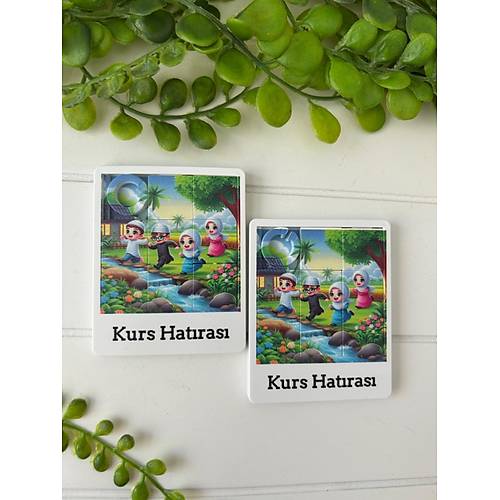 �ocuklar ��in E�itici Kuran Kursu Temal� Puzzle -  8 Par�a �slami Yapboz