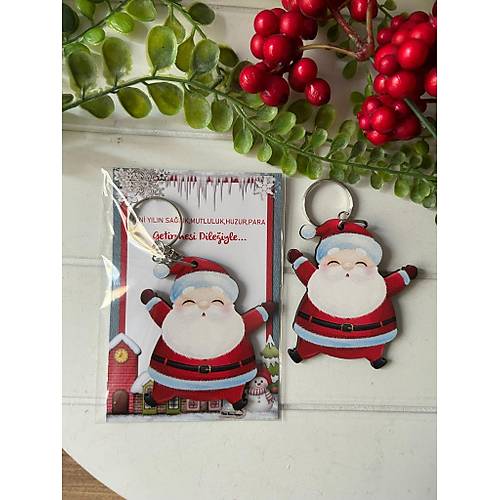 Noel -Yeni Y�l-�ekilli Ah�ap Anahtarl�k