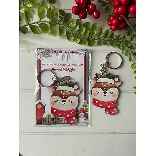 Noel -Yeni Y�l-�ekilli Ah�ap Anahtarl�k