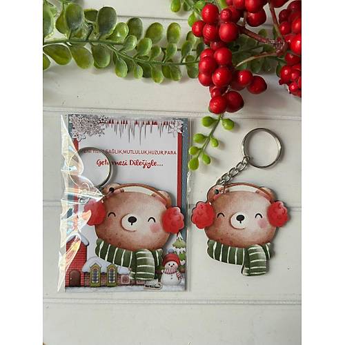 Noel -Yeni Y�l-�ekilli Ah�ap Anahtarl�k