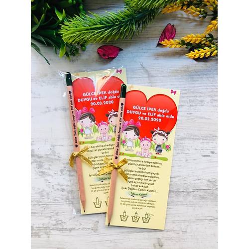 Abla K�z Karde� Temal� Tohumlu Kalem