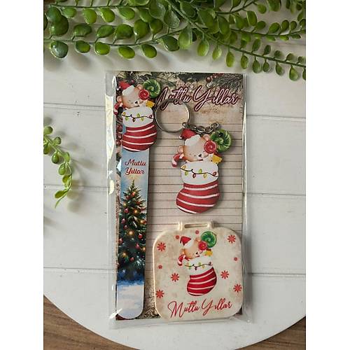 3'l� Yeni Y�l Setleri  ( Ayra� + Anahtarl�k+ Cep Aynas�)