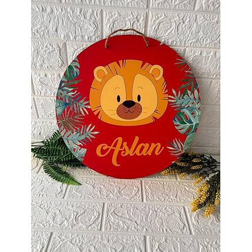 38 cm Ah�ap Kap� S�s�- Aslan Temal�