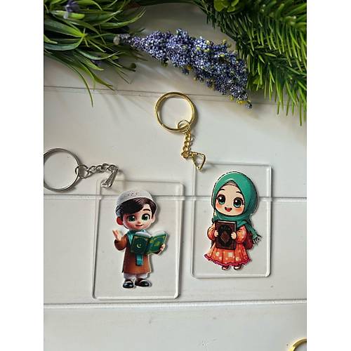 Kuran Okuyorum  5x7 cm Pleksi Anahtarl�k