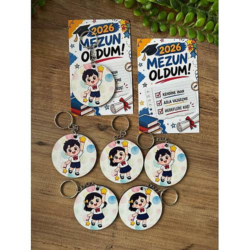 �simsiz Ah�ap Mezuniyet Anahtarl�k