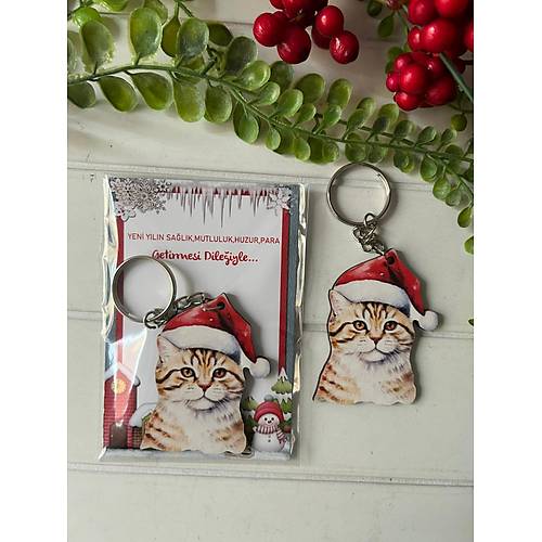 Noel -Yeni Y�l-�ekilli Ah�ap Anahtarl�k
