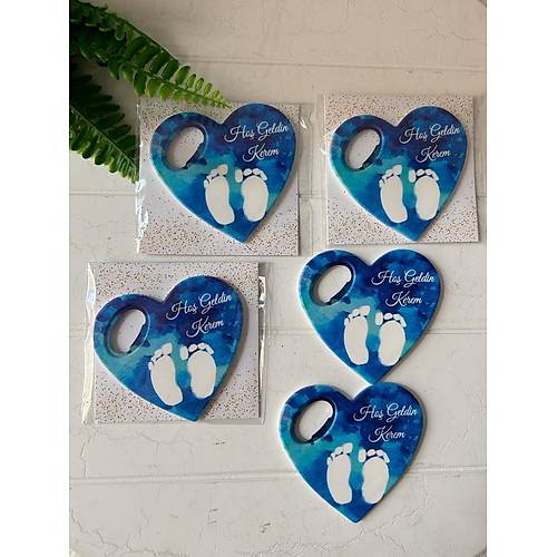 Ayak �zi Temal� Kalp Magnet