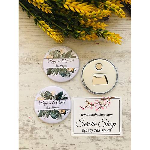 Ye�il-Gold Yaprakl�  Metal A�acakl� Magnet