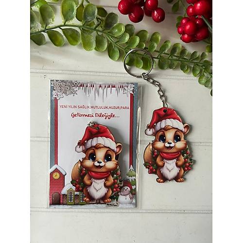 Noel -Yeni Y�l-�ekilli Ah�ap Anahtarl�k