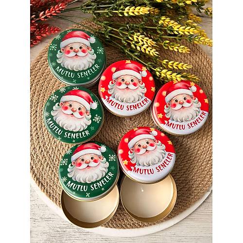 Y�lba��-Noel-Yeni Y�l Mumlu  Mini Metal Kutu