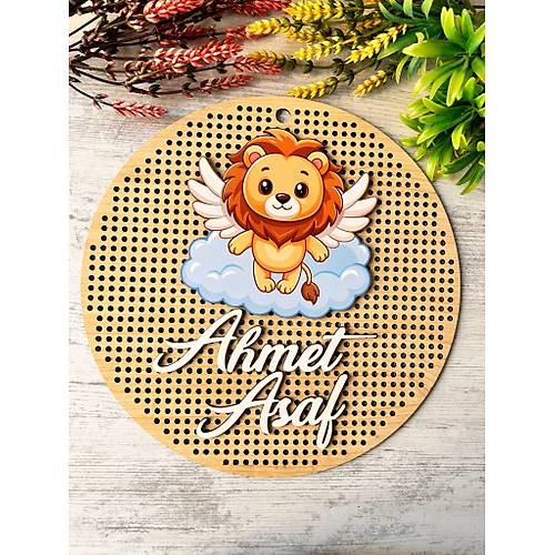 30 cm  Delikli Ah�ap Kap� S�s�-Kabartma Desen-Aslan