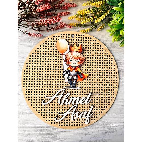 30 cm  Delikli Ah�ap Kap� S�s�-Kabartma Desen-K���k Prens