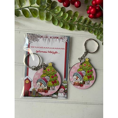 Noel -Yeni Y�l-�ekilli Ah�ap Anahtarl�k