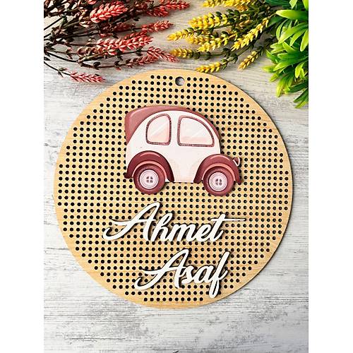 30 cm  Delikli Ah�ap Kap� S�s�-Kabartma Desen-Araba