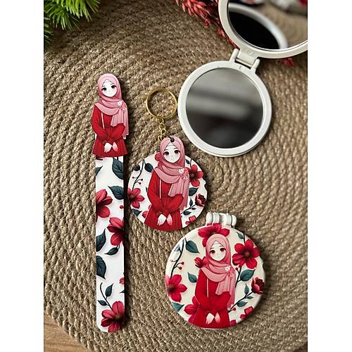 Kuran Okuyorum Hediyelik 3 l� SeT ( B�y�k boy ayna, ayra�  ve anahtarl�k  )
