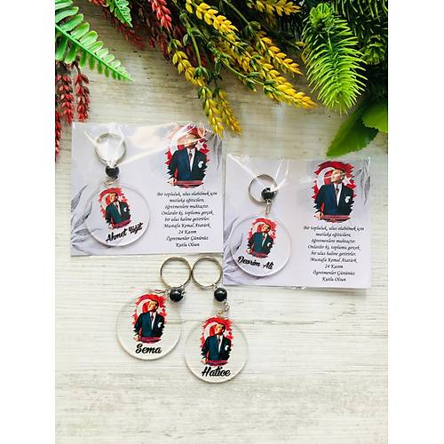 Atat�rk ve ��retmen Temal� Pleksi Anahtarl�k