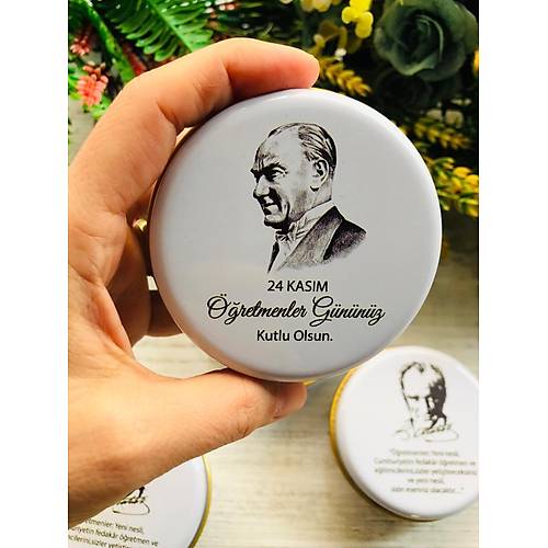 ��retmenler G�n�  Mumlu  Mini Metal Kutu