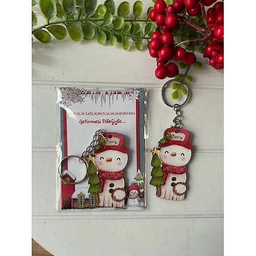 Noel -Yeni Y�l-�ekilli Ah�ap Anahtarl�k