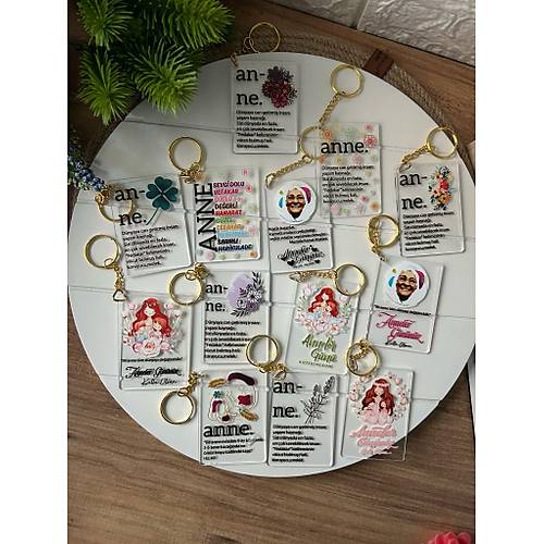 Anneler G�n�  5x7 cm Pleksi Anahtarl�k
