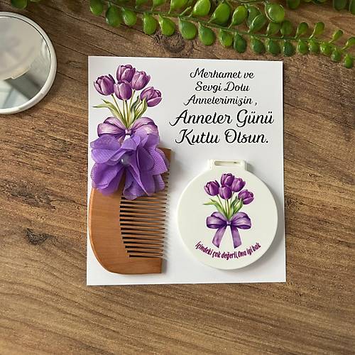 Anneler G�n� Hediyelik Set - Ayna ve Ah�ap Tarak