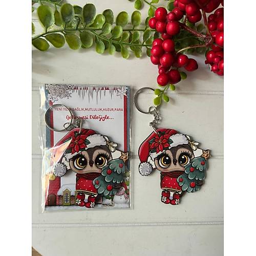 Noel -Yeni Y�l-�ekilli Ah�ap Anahtarl�k