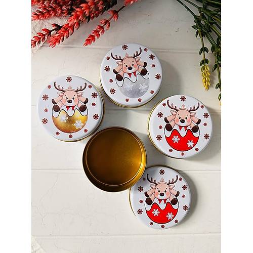 Yeni Y�l Temal�  Kar���k  Geyik Mini Metal Kutu