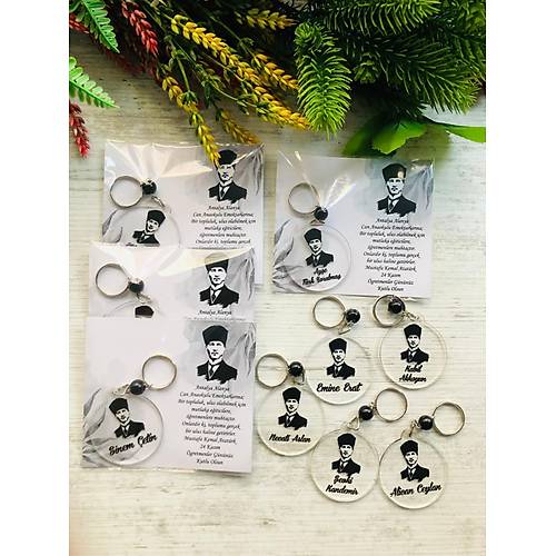 Atat�rk ve ��retmen Temal� Pleksi Anahtarl�k