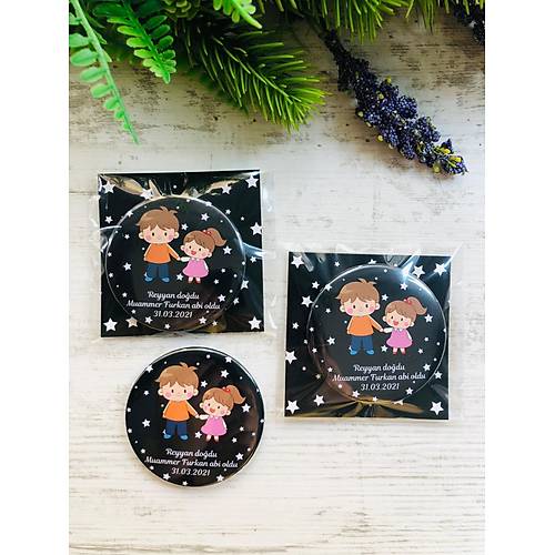 Abi K�z Karde� Temal� Metal A�acak Magnet