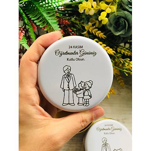 ��retmenler G�n�  Mumlu  Mini Metal Kutu