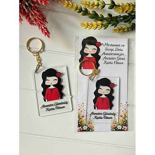 Anneler G�n�  5x7 cm Pleksi Anahtarl�k