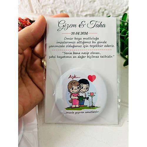 ��psevdi Temal� Buton  A�acakl� Magnet