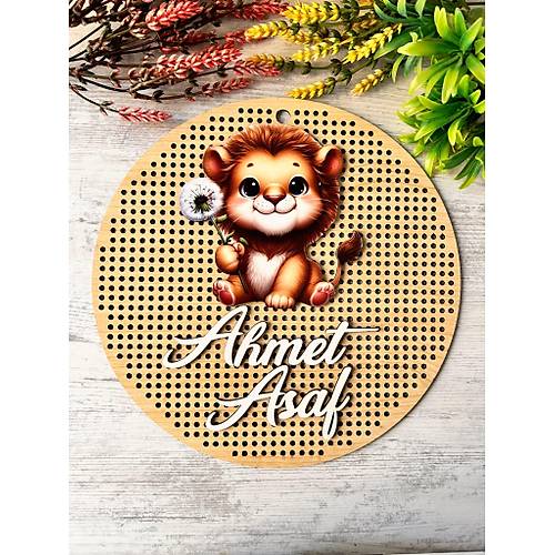 30 cm  Delikli Ah�ap Kap� S�s�-Kabartma Desen-Aslan