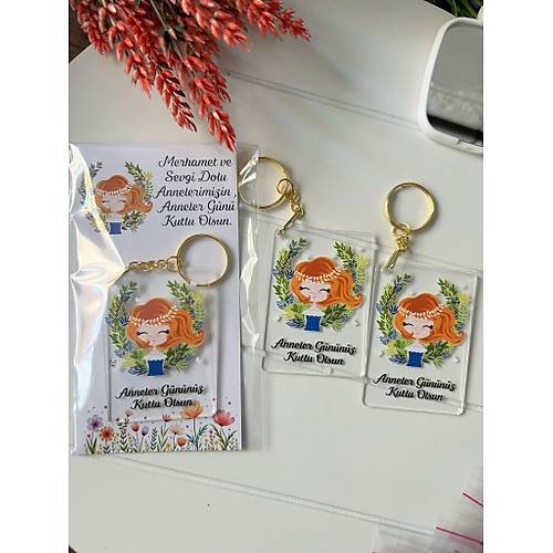 Anneler G�n�  5x7 cm Pleksi Anahtarl�k