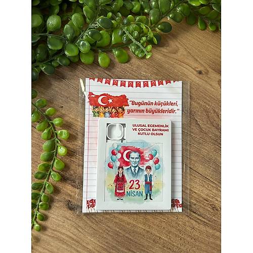 23 Nisan Temal� E�itici �ocuk Puzzle 9 Par�a  - Milli Bayram Hat�ras�