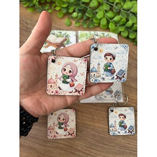 Seri Sonu Kuran Kursu Ah�ap Anahtarl�k 5x5 cm