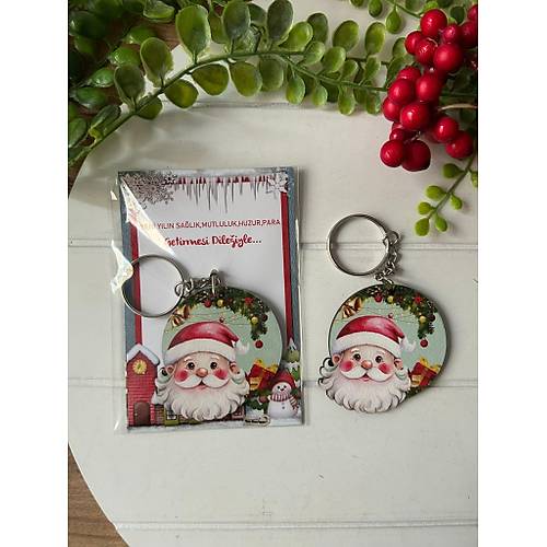 Noel -Yeni Y�l-�ekilli Ah�ap Anahtarl�k