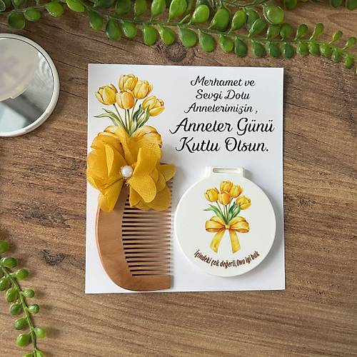 Anneler G�n� Hediyelik Set - Ayna ve Ah�ap Tarak