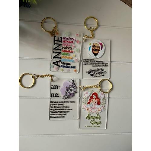 Anneler G�n�  5x7 cm Pleksi Anahtarl�k