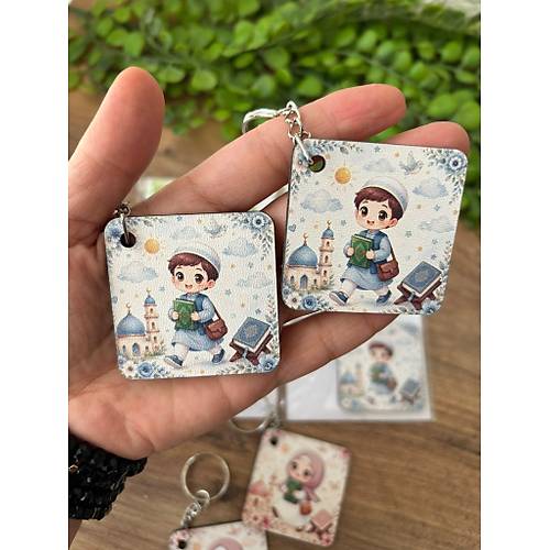 Seri Sonu Kuran Kursu Ah�ap Anahtarl�k 5x5 cm