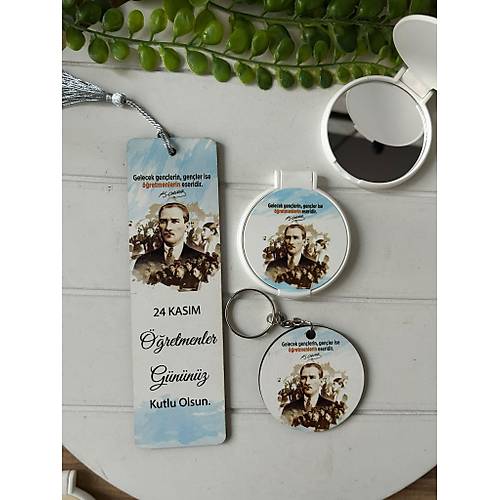 3'l� ��retmenler G�n� Set ( Ayna+Ayra�+Anahtarl�k )