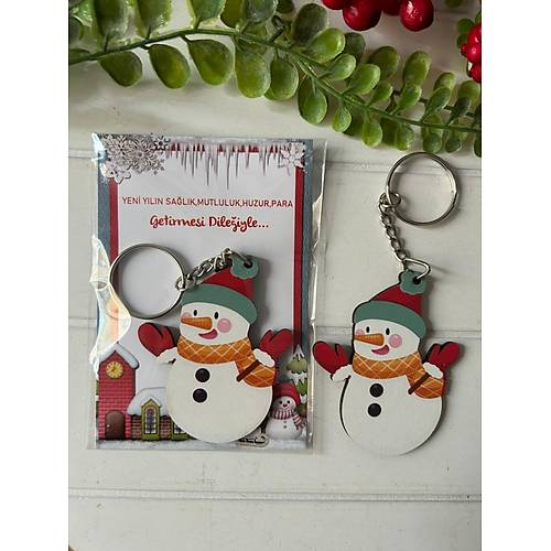 Noel -Yeni Y�l-�ekilli Ah�ap Anahtarl�k