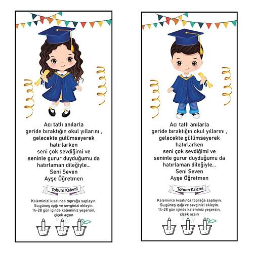 Mezuniyet-Okul Temal�  Tohumlu Kalemi