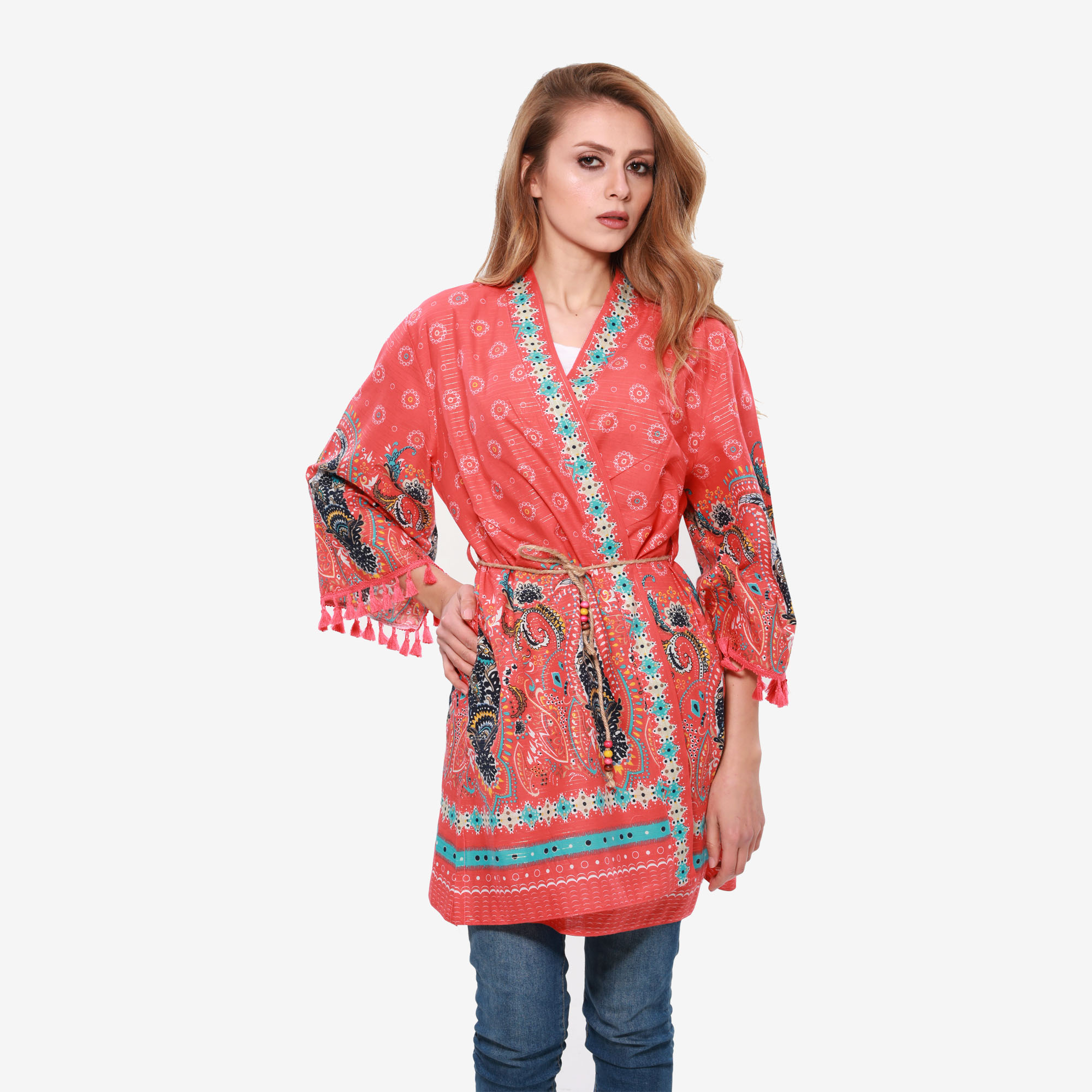 Desenli Kimono Üst Giyim İçin Spor Elbise Pareo