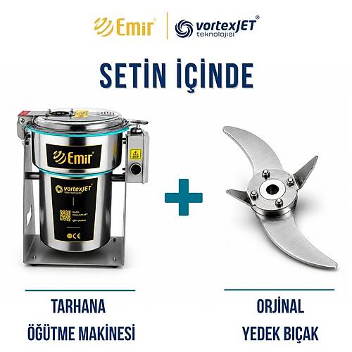 EM�R VORTEXJET TARHANA ���T�C� | ELEKTR�KL� KURU GIDA DE��RMEN MAK�NES� 1500 GR 28.000 DEV�R � PROFESYONEL TARHANA SET� (OR�J�NAL YEDEK BI�AK DAH�L)