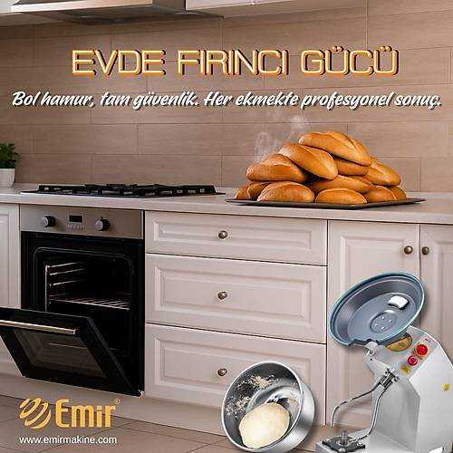 Emir 10 kg Hamur Yourma Makinesi  Ev Tipi Profesyonel Ekmek ve Pizza Yourma Robotu, Gvenlik Kapakl, ocuk Dostu Tasarm