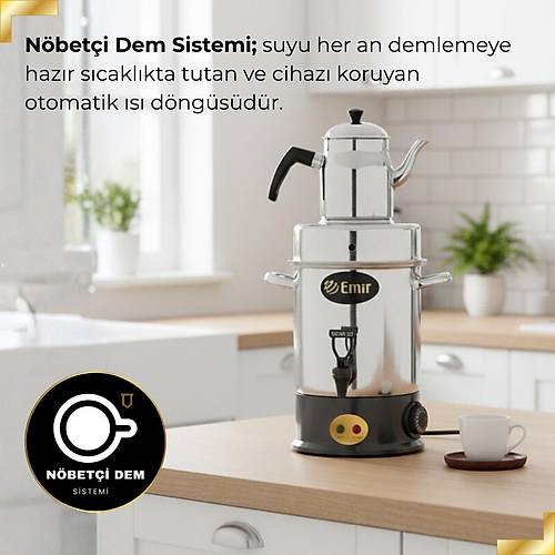 Elektrikli �ay Makinesi �ay Kazan� 70 Bardak | Emir N�bet�i Dem Sistemli �ay Otomat�